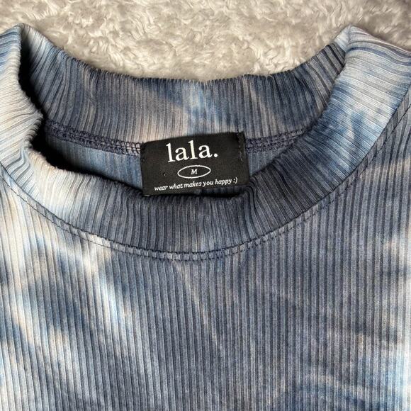 Dressed in LaLa Lex Original Blue Tie Dye Ribbed Playsuit Womens Size M NWOT - Picture 4 of 11